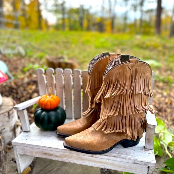 dingo Shoes - Dingo Leather Fringe Cowgirl Boots